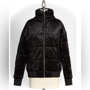 Black Onyx Velvet Puffer Jacket